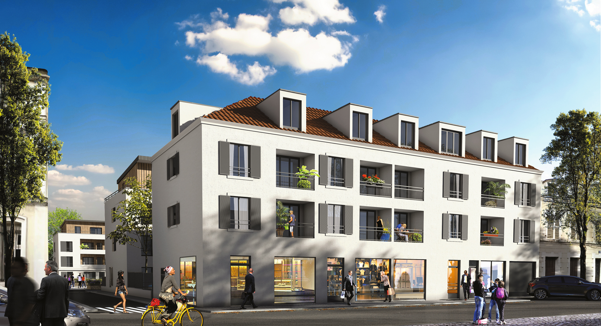 Vue 3D d'un groupe de logements à Montfermeil
