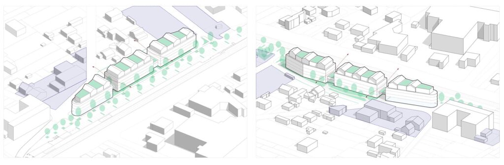 Image d'illustration technique d'architecte, vue du ciel